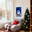 Boule de Noël de Noël, scène d'hiver avec bougies et étoiles, ensemble de 3 impressions sur toile-2068429545