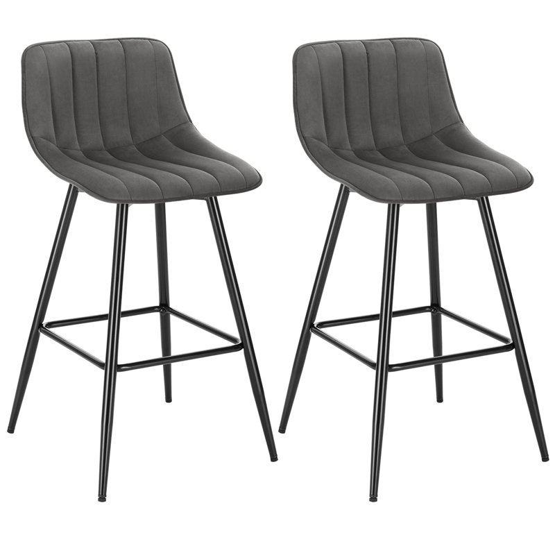 Athol Upholstered Counter Stool, Dark Grey