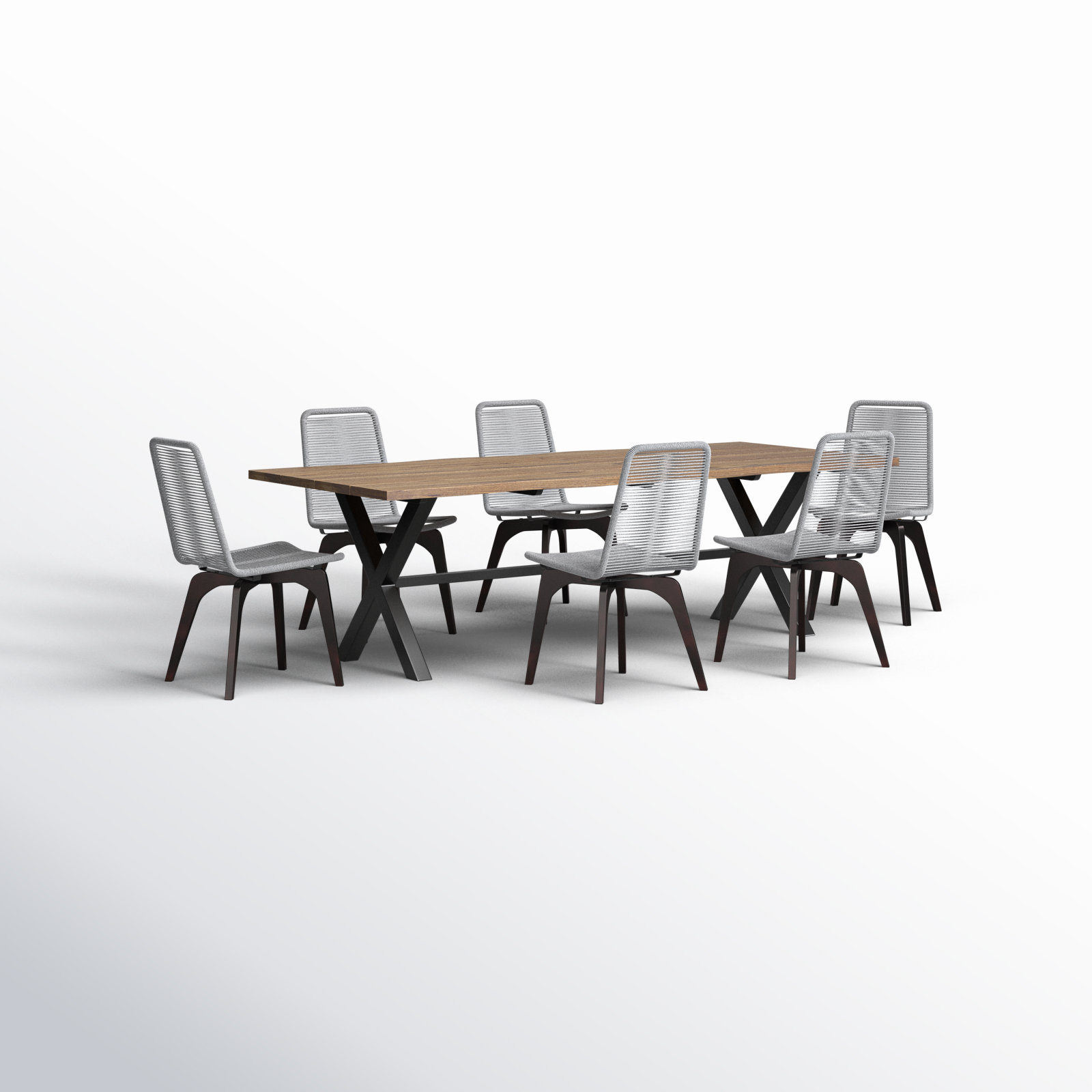 Naples 94.5'' Rectangular Outdoor Dining Set, 6