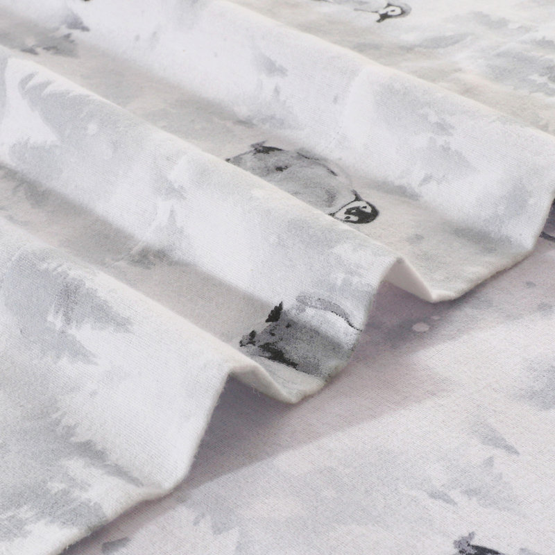 Colyt 100% Cotton Flannel Sheet Set, Queen Sheet Case Pack+Fitted Sheet + 2Pillowcase, Penguin