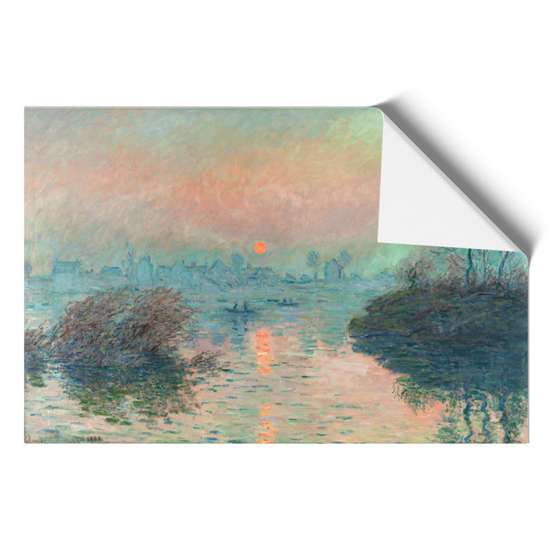 Sun Setting On The Seine by Claude Monet - No Frame Painting, 21cm H x 30cm W x 0.1cm D