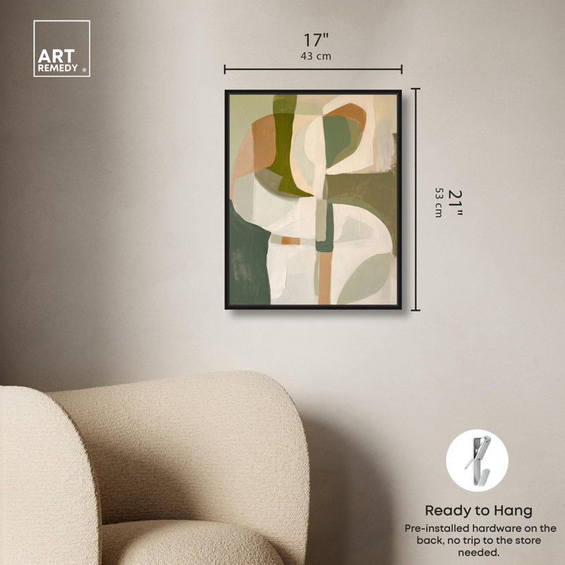 Toile «Hazy Shape» par Art Remedy, H 21 po x l 17 po, Cadre flottant noir
