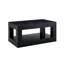 Table basse moderne et durable en MDF noir avec rangement ouvert pour le salon