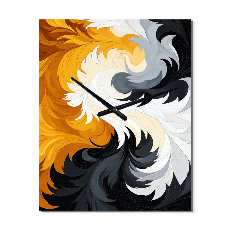Horloge murale liquide sur fond abstrait, H 32 po x l 24 po x P 1 po
