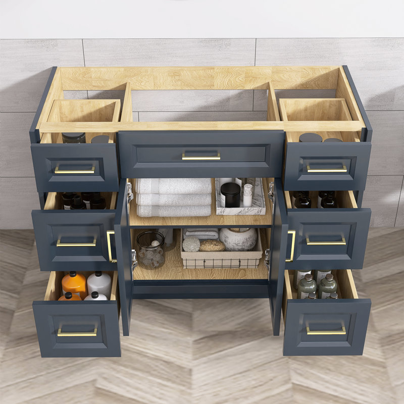 Armoire de meuble-lavabo autoportante 48 po, Marine