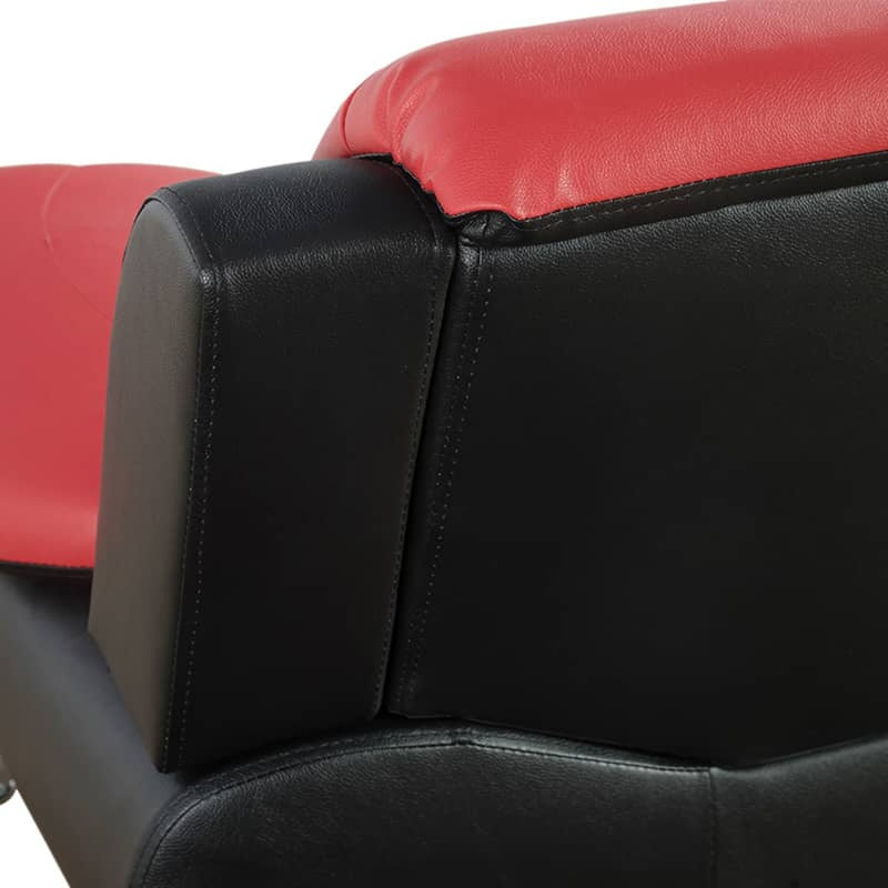 Ensemble de canapé moderne en similicuir - ensemble de salon 2 pièces au design contemporain courbé, Similicuir noir et rouge