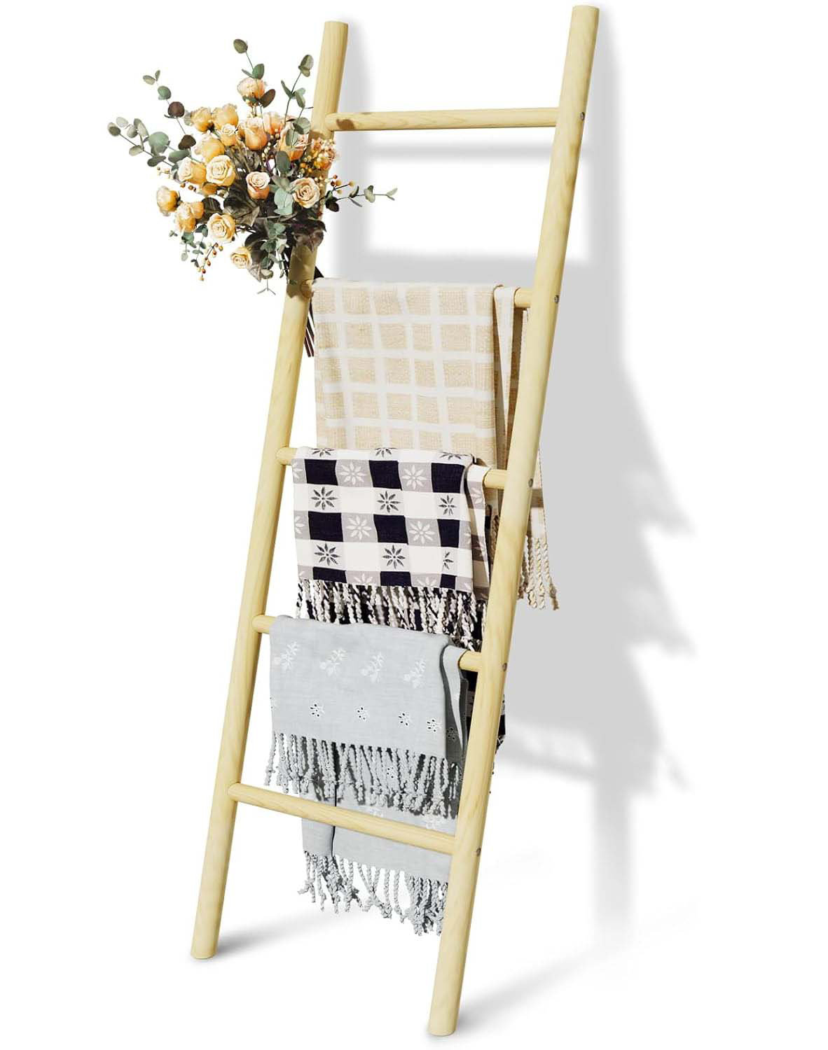 Throw Dem Racks Latitude Run® Throw Blanket Holder Decorative Quilt Towel Rack Stand ...