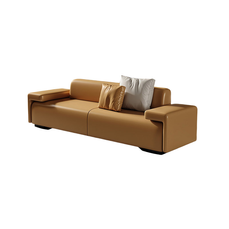 Banc rembourré en cuir, H 23,62 po x l 59,05 po x P 19,68 po, Orange