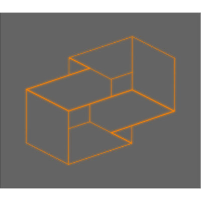Box Geometric Orange - Gray Print