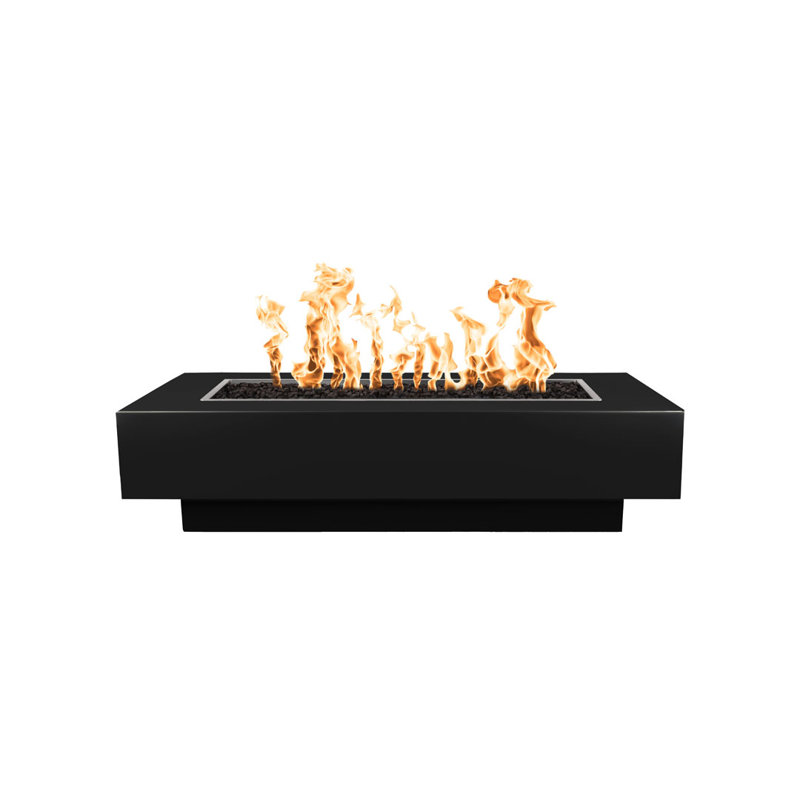 Coronado Stainless Steel Fire Pit, Black, 15" H x 96" W x 28" D, Natural Gas