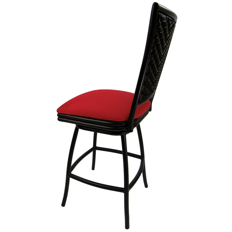 Tabouret de bar 26 po avec coussin, Rouge