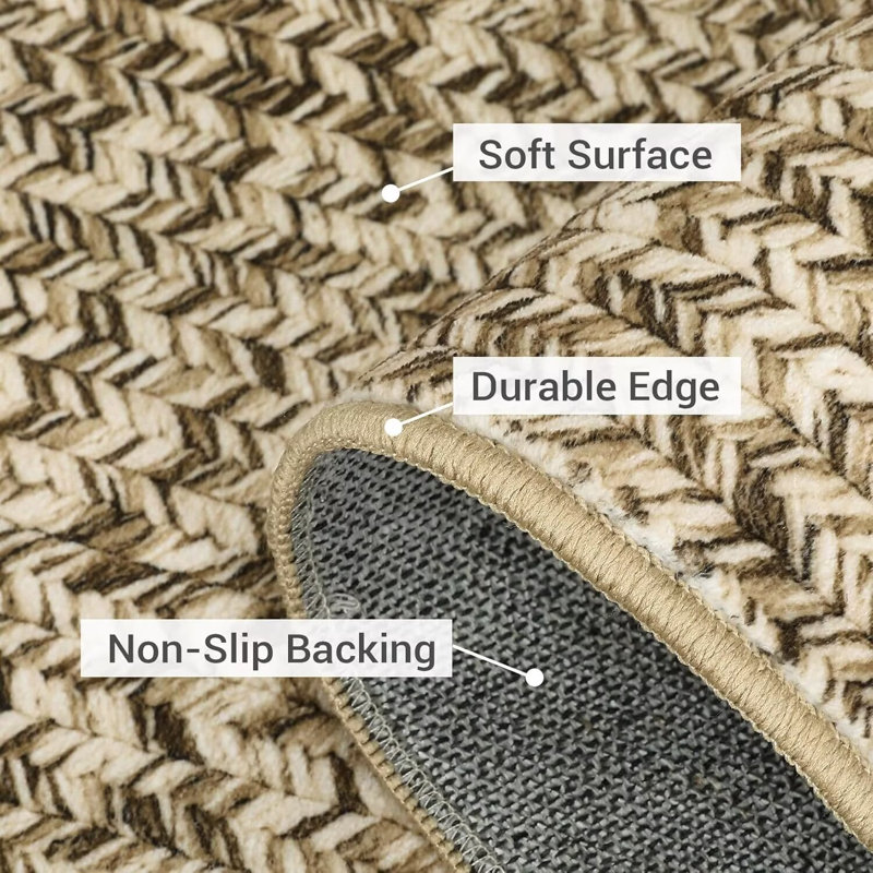 Modern Rugs for Bedroom Imitation Braided Pattern Soft Carpet, Rectangle 5' x 7'