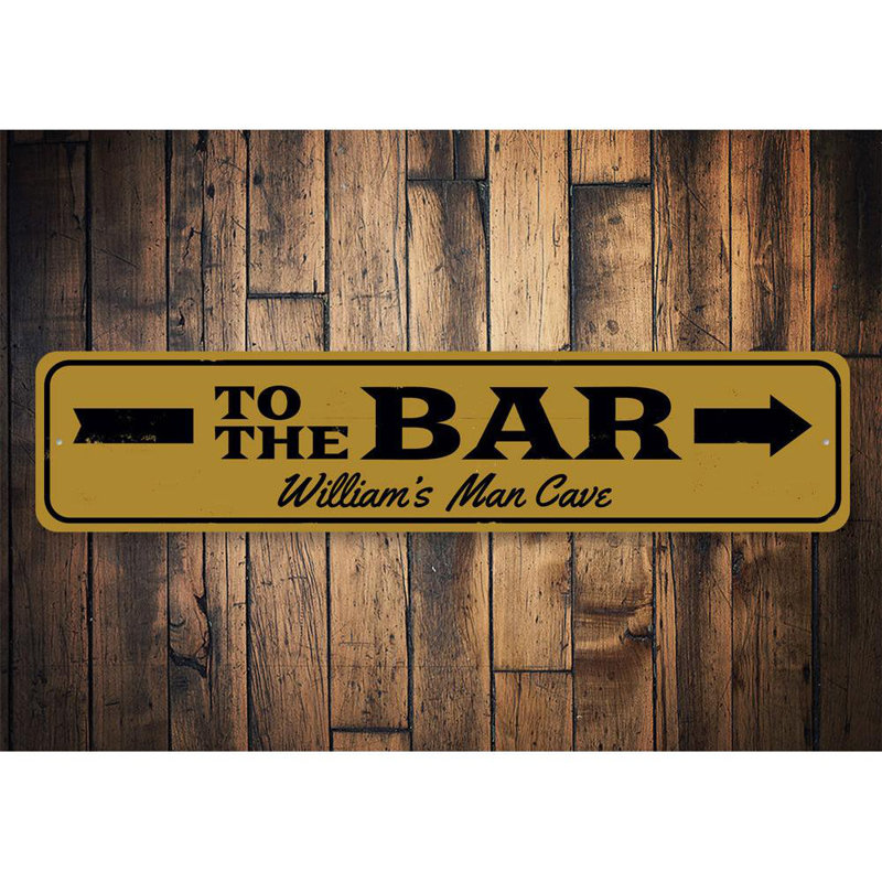 Panneau en aluminium To The Bar Arrow, H 4 po x l 18 po x P 0,04 po
