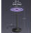 Bar Table, Round Cocktail Table with Multi-Coloured Lights and Glass Top, Large Steel Base