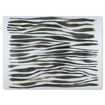 Zebra Stripes Glass Chopping Board