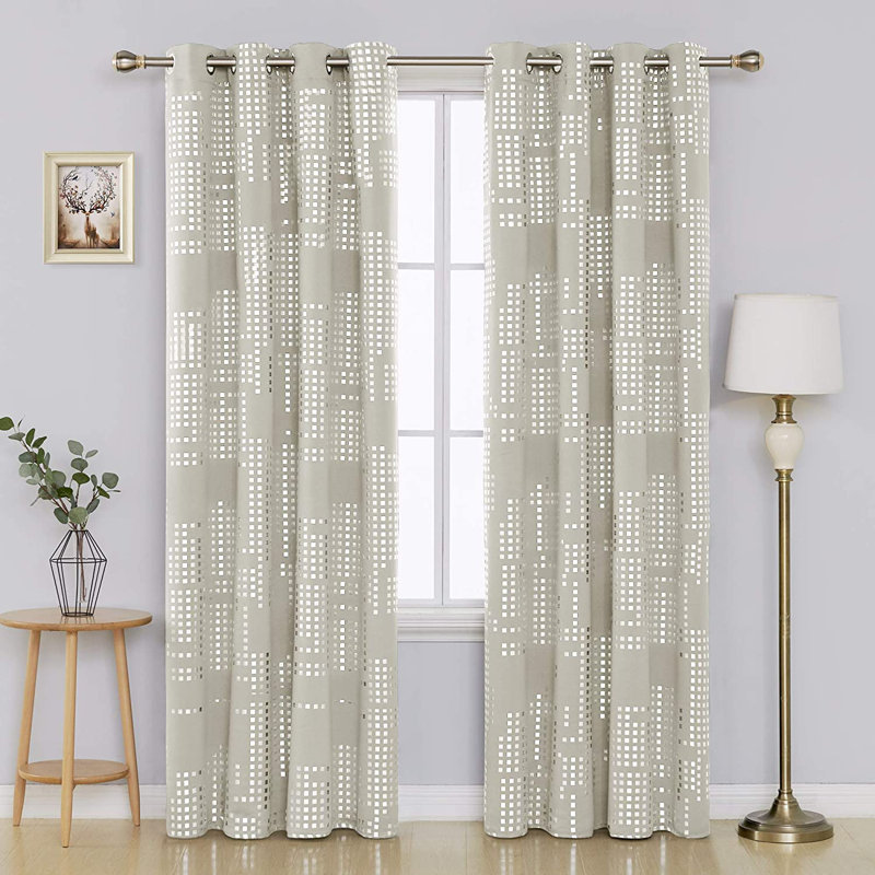 Carmacmoin Room Darkening Curtain Pair, 52" W x 95" L, Light Beige