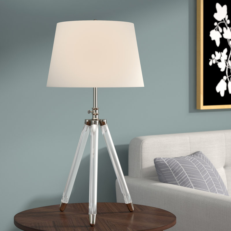 Rampling 1 Light Clear Tripod Table Lamp With A Shade