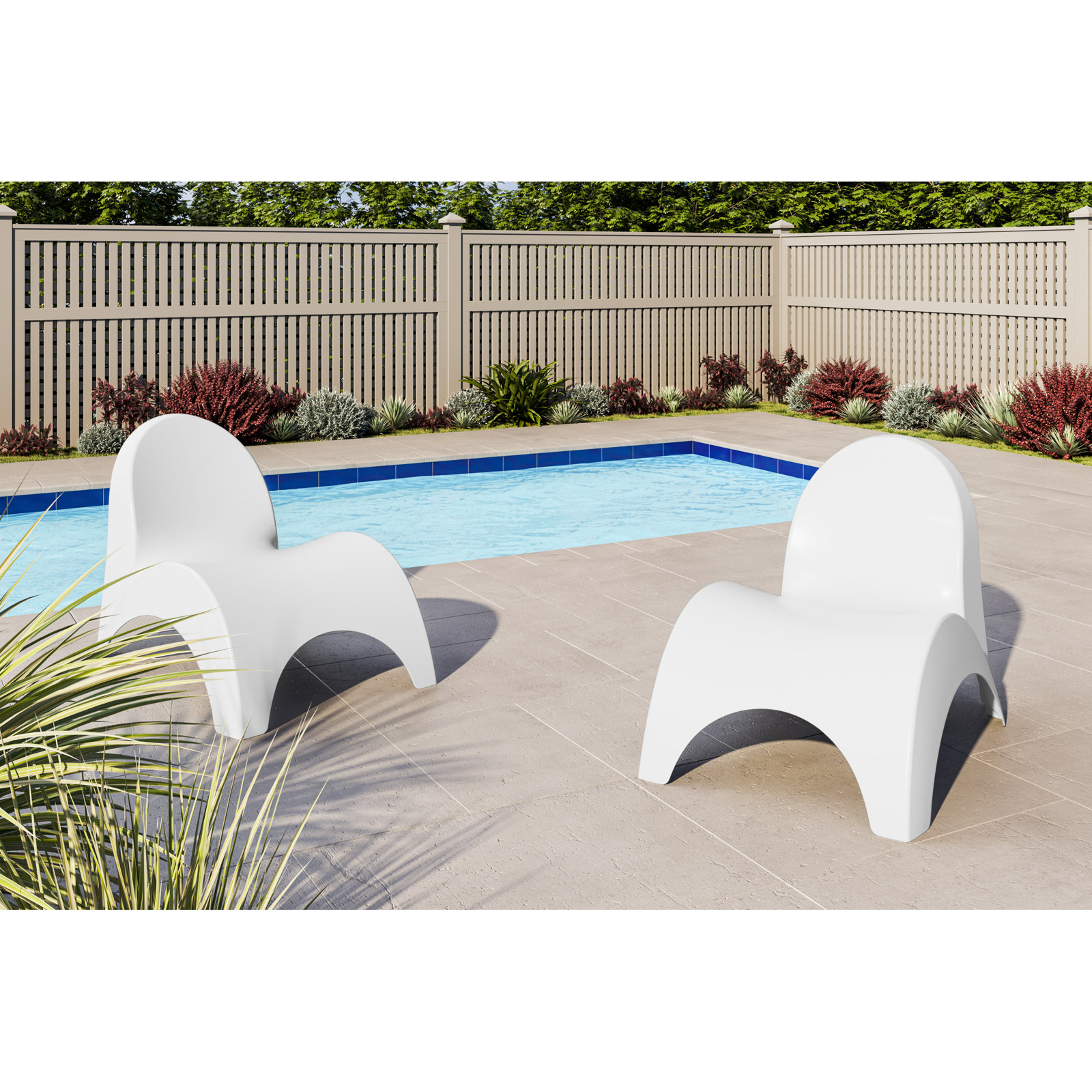 Ameswood Patio Lounge Chair, White