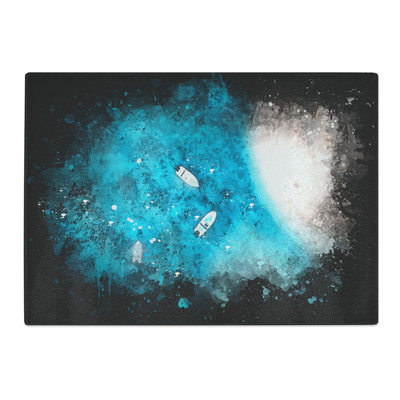 Tempered Glass Boats Chopping Board