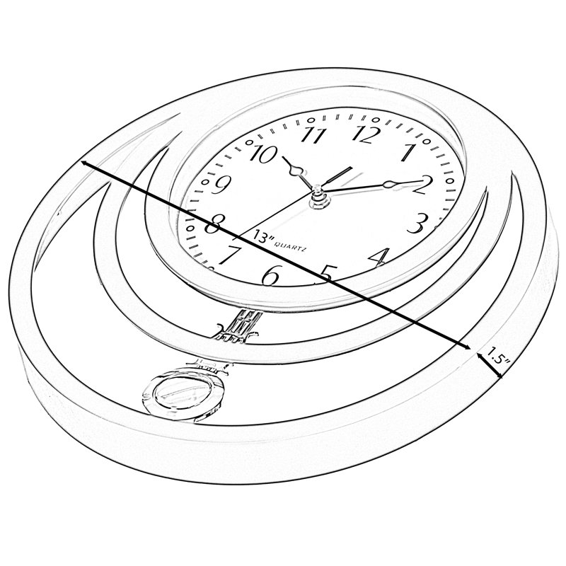 Horloge murale 13 "clinard, Argent