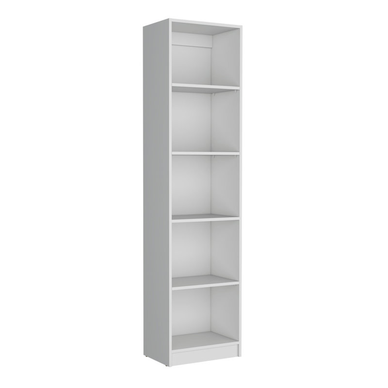 Bibliothèque Home Xs avec tablettes à 5 niveaux et design mince - Blanc - Bureau, Blanc