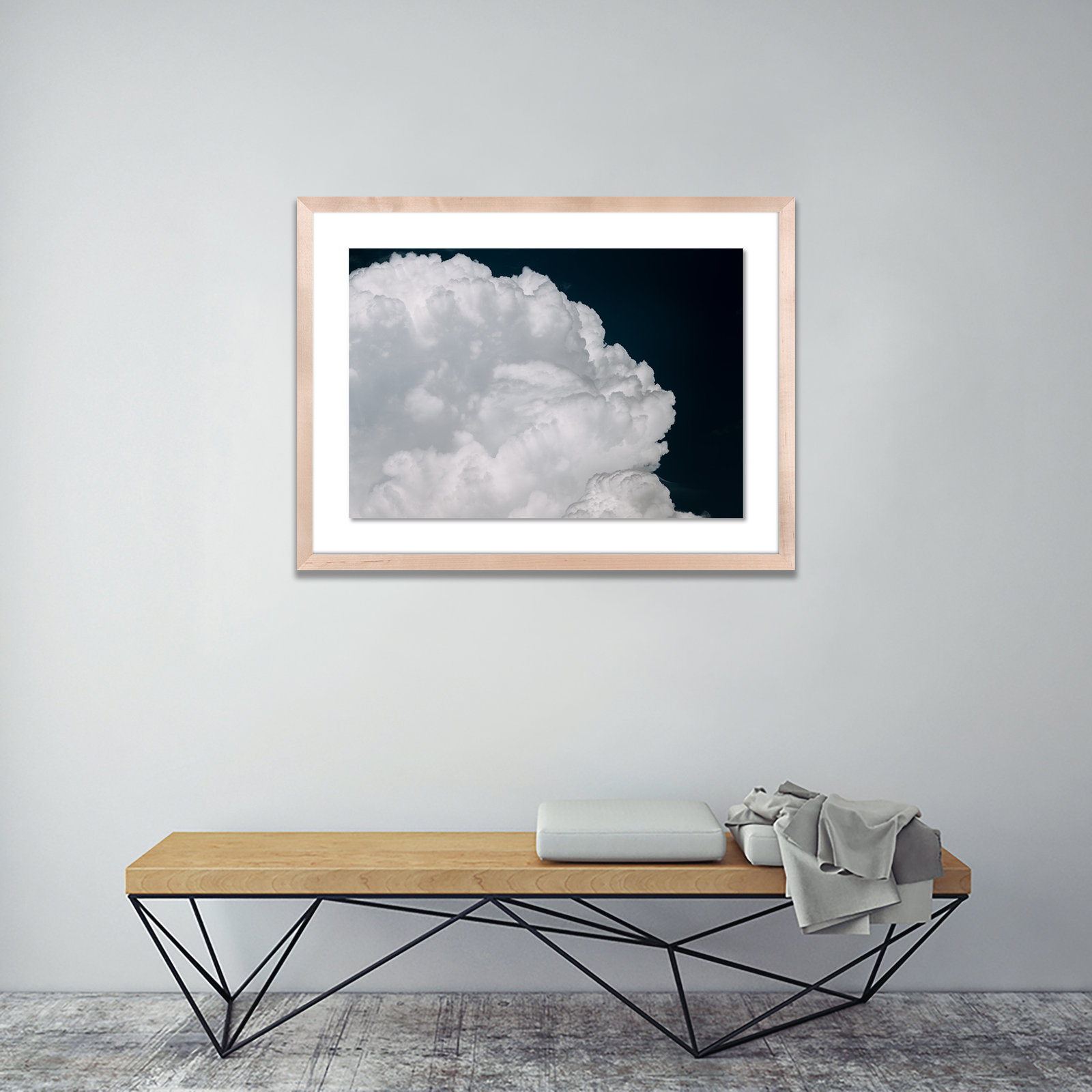 Michael Schauer "Cumulus" Print, Natural, 35" H x 48" W x 2.5" D