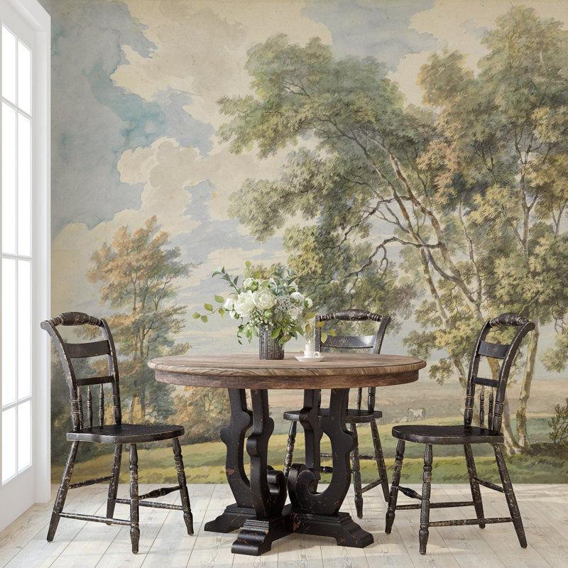 Romantic Victorian Trees Wallpaper, Beige