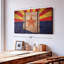 «State Map Over Arizona Flag», 3 pièces sur toile-98562202