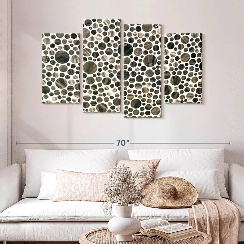 Avery Round Stone Tiles, 32" H x 52" W