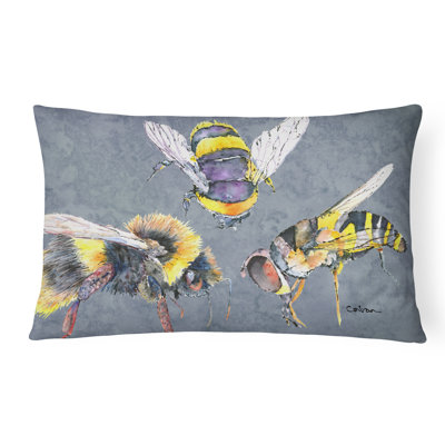 Bee Outdoor Reversible Throw Pillow