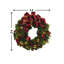 Holiday Wreath with Burgundy and Gold Wreath with Berries, Ornaments and Pinecones
