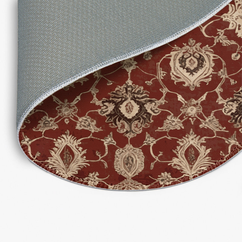 Tapis d'intérieur et d'extérieur brun français, Rond 5 pi