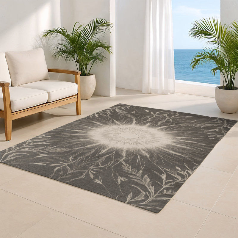 Tapis intérieur et extérieur gris Nature, Rectangulaire 2 pi x 3 pi