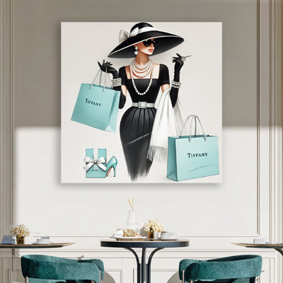 Luxury Stroll: Tiffany-Inspired Glam Canvas Wall Art