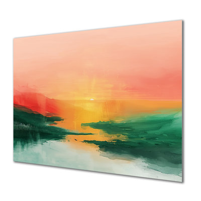 Green Red Magical Sunset Dunes I - Desert Wall Decor