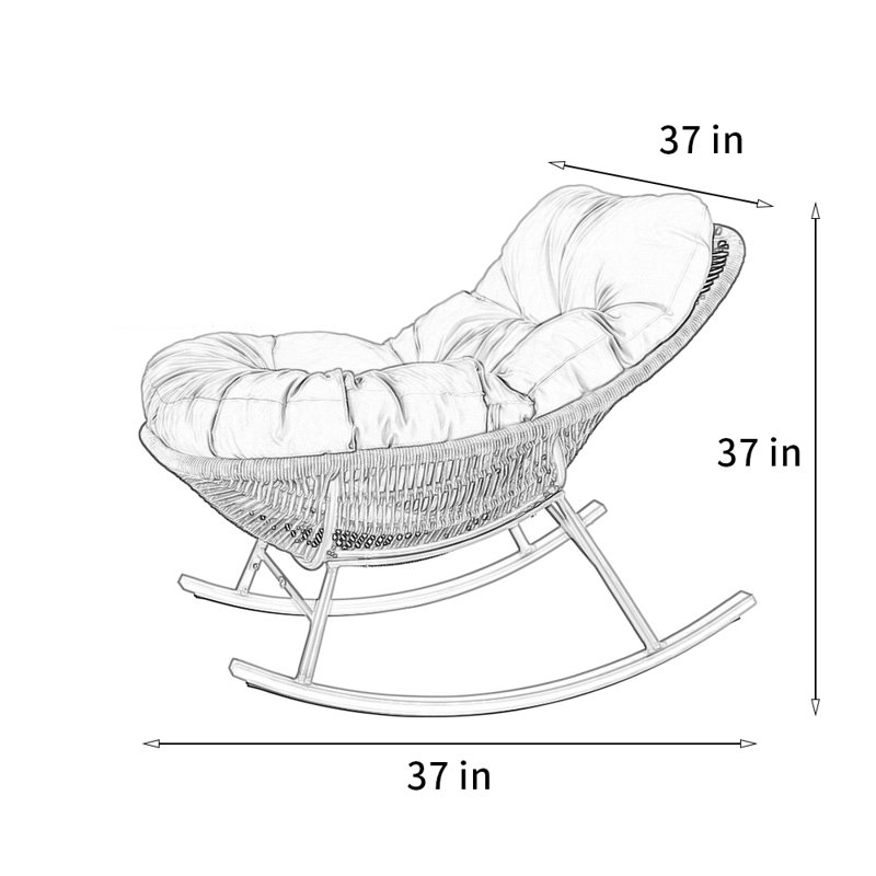 Comfortable and durable modern rocking chair, Off White