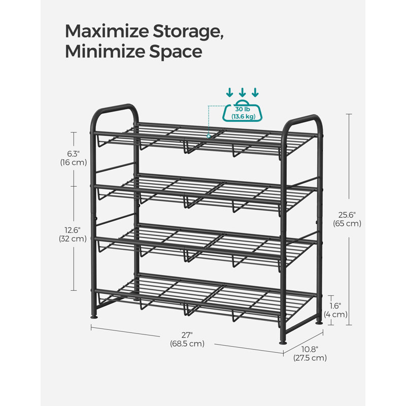 Stackable Shoe Rack(Grey), Black