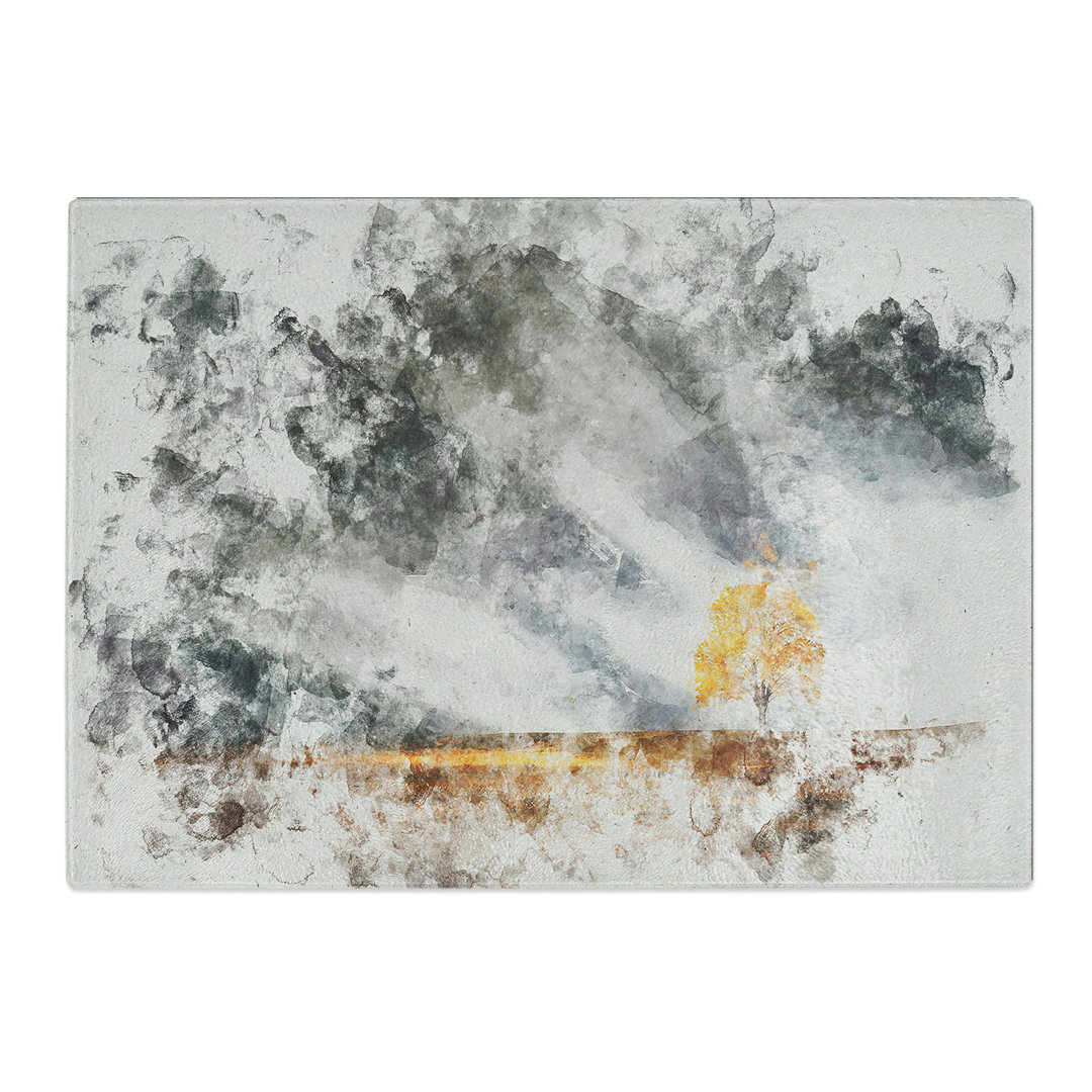 Tempered Glass Lone Tree at Dusk Chopping Board