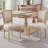 Amando High-End Beige French Country Dining Chairs, Upholstered Chairs With T-Shaped Back, Wire Drawing And Carving Techniques-1130363914