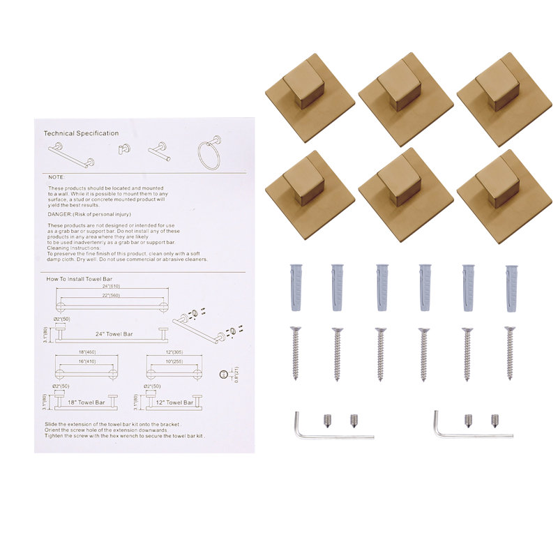 Wall Mounted Robe Hook, Brushed Gold