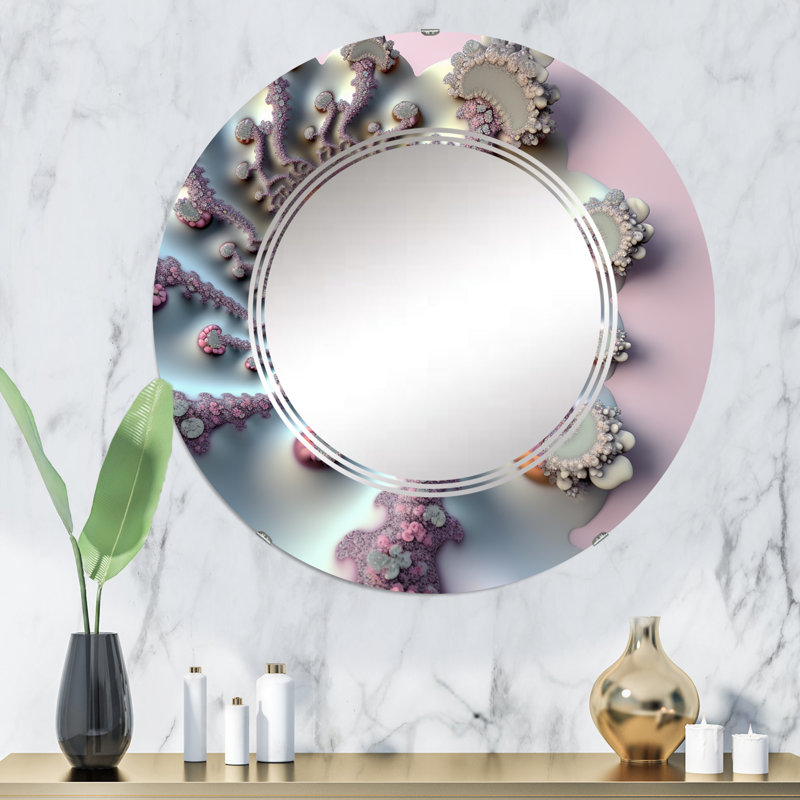 Lyneissa - Miroir mural moderne rond, 32 po x 32 po