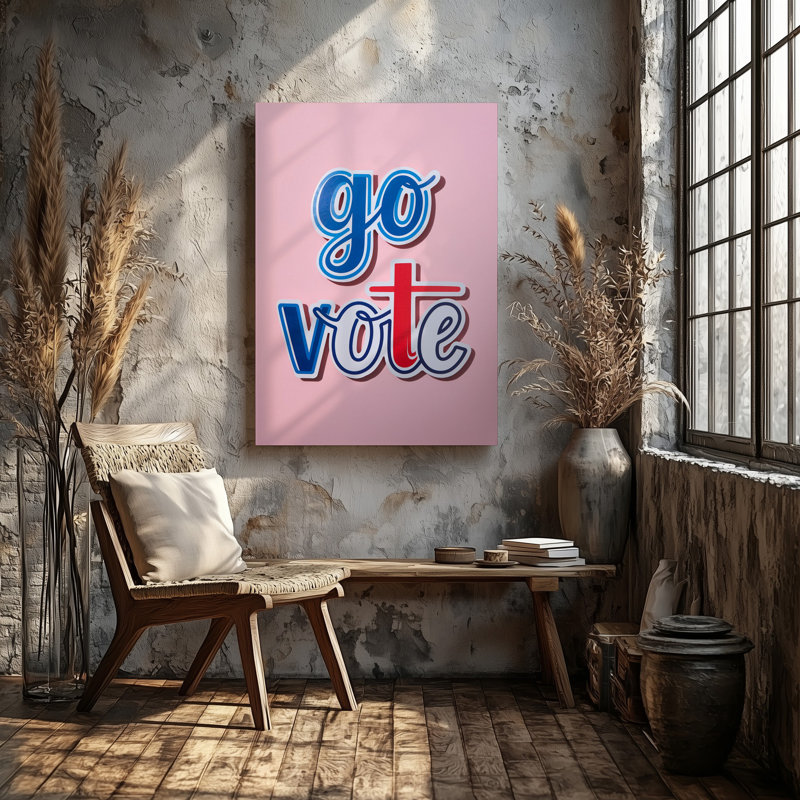 Toile, "Design a Vibrant", impression sur toile avec "The go go" dans une typographie moderne ludique, H 9 po x l 12 po