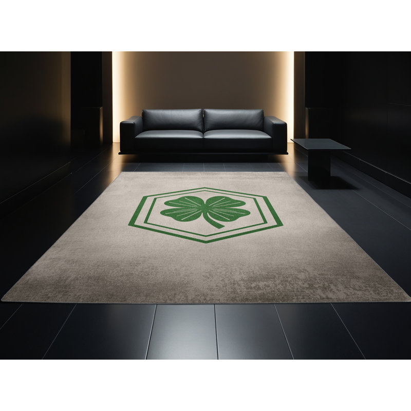 Soft Plush Escarcega St Patties Modern & Contemporary Abstract Area Rug in Gray – Gray Binding, 2x4
