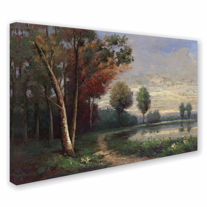 «Landscape with a Lake», reproduction d'art sur toile tendue, H 22 po x l 32 po x P 2 po
