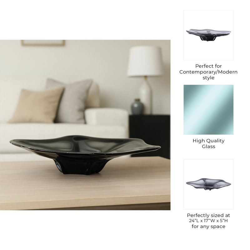 Handmade Glass Decorative Bowl, Blue