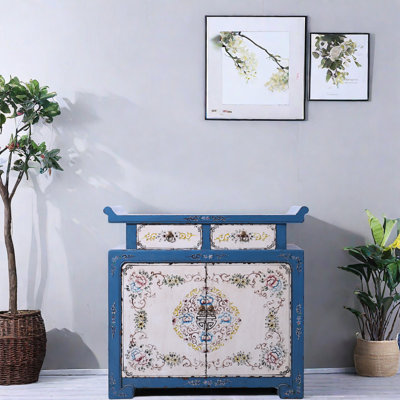 Armoire d'appoint en bois massif Antique