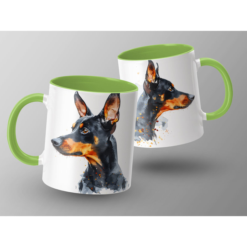 Ceramic Coffee Mug, Light Green, 3