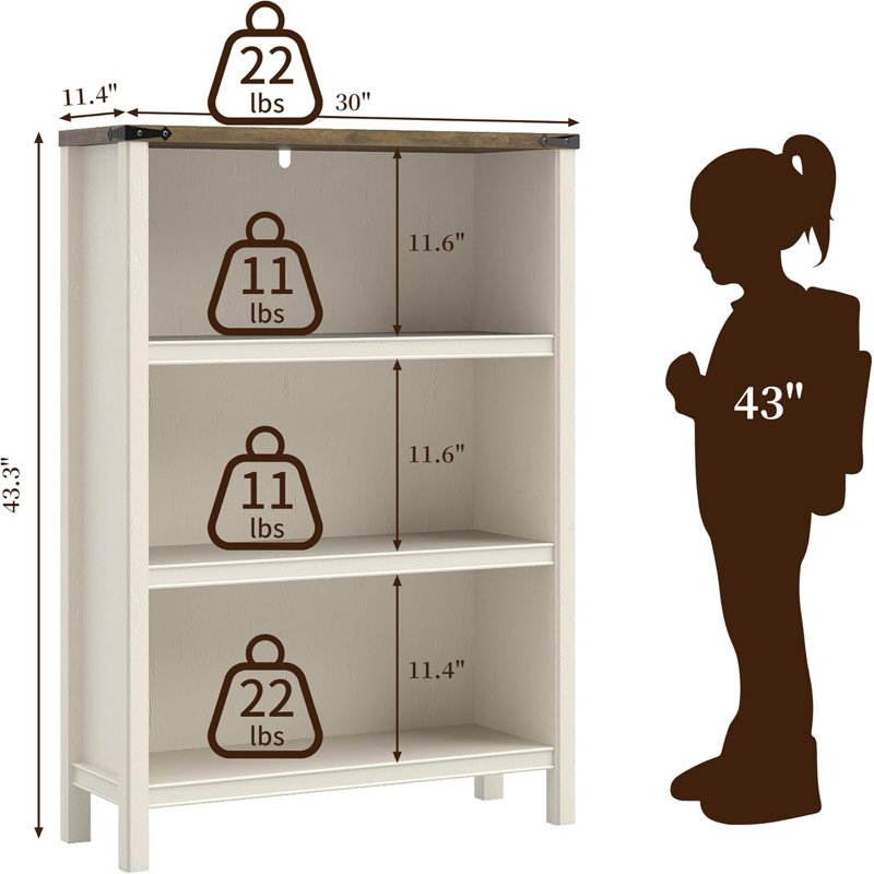 3-piece Office Set,  43" Tall And 2 Set Of 71" Tall Floor Boocase, White