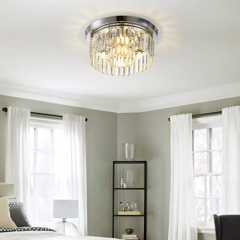 Addae Glass and Crystal LED Flush Mount
