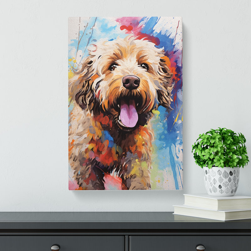Labradoodle Action - Wrapped Canvas, 76cm H x 50cm W x 3cm D